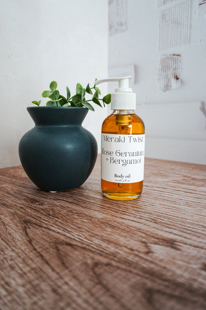 Rose Geranium + Bergamot Body oil